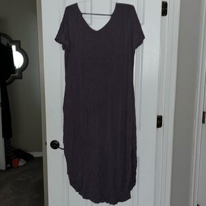 3/$12 Long Dark Purple Jersey Knit Dress